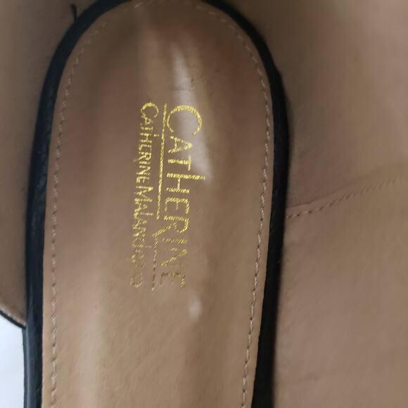 Catharine Malandrino SIZE 10 Flats Zwan Shoes D’Orsay Black Pointed Open Side - Picture 13 of 15